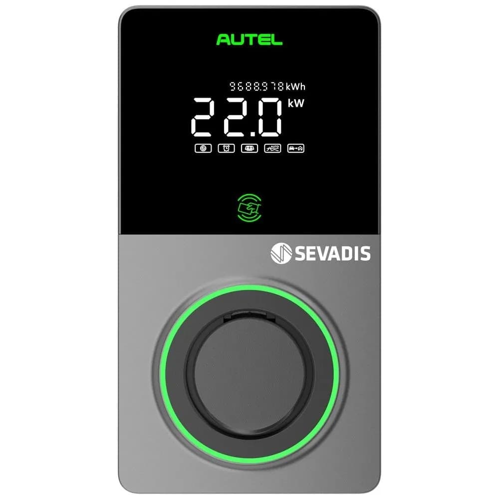 Sevadis 22kW EV Charger with 4G Type 2 Socket IP54 MaxiCharger Gen 2 - Black