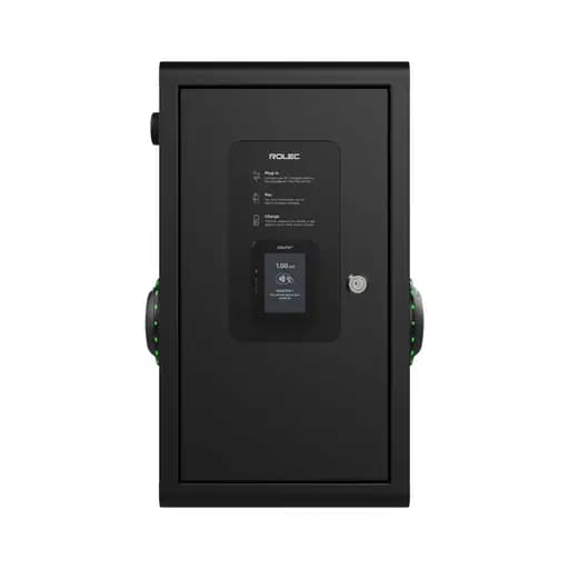 SecuriCharge Smart EV Charger with LCD Screen - 2x up to 22kW 3PH Type 2 Sockets Wall Mounted – Black