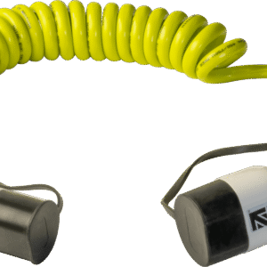 ZEV Type2-Type2, 32A, 3 Phase EV Charging Cable, Coiled, Hi-vis Lime Green, 5m/7.5m