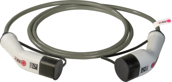 ZEV Type2-Type2, 32A, 3 Phase EV Charging Cable, Straight, Discreet Grey, 5m/10m