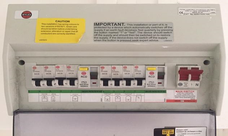 A close up of a fuse box